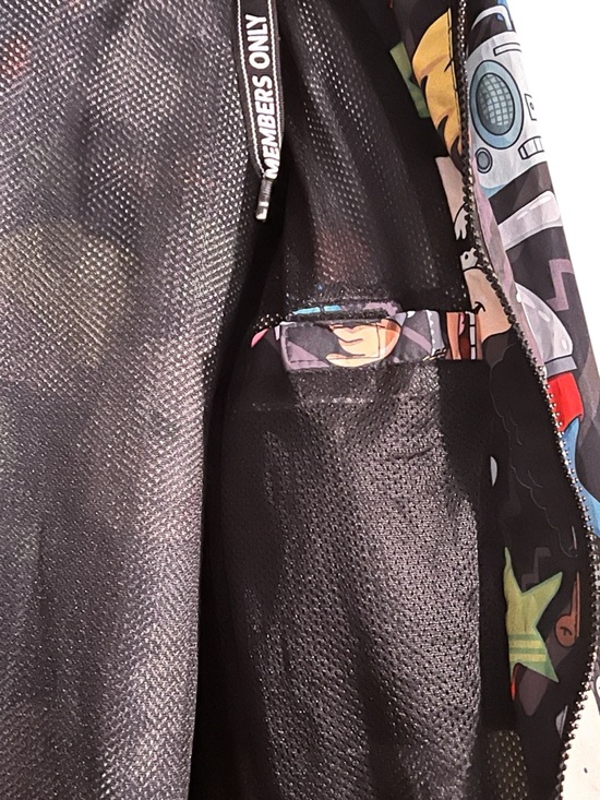 Members Only Nickelodeon Rugrats Graphic Black Multicolor Windbreaker Men’s Med - Picture 5 of 7